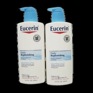 Eucerin Daily Replenishing Moisturizing Lotion Fragrance Free 16.9 oz (2 Pack)